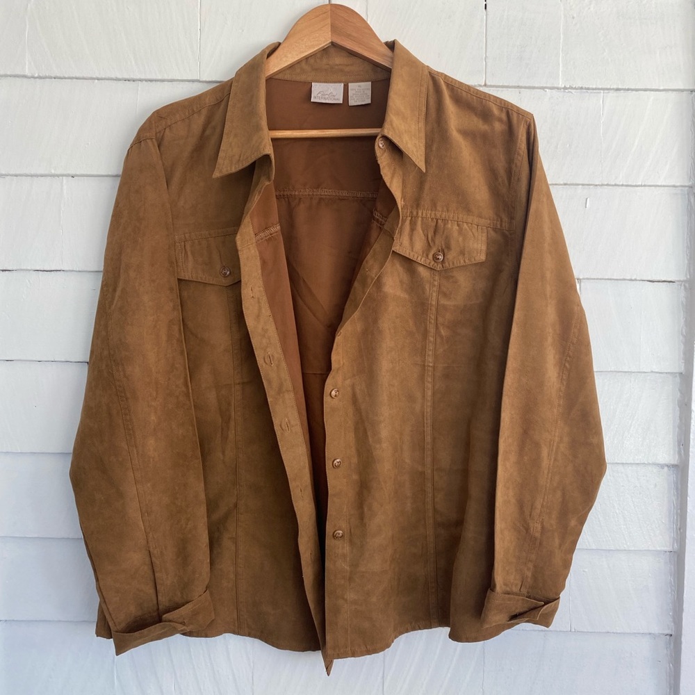 Vintage Fiorlini International faux suede button up shirt XL